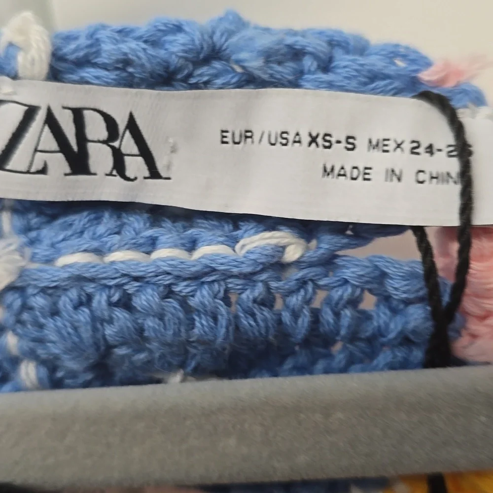 ZARA Colorful Crocheted Floral Open Knit Statement Top In XS/S NWT, RARE - Picture 12 of 16
